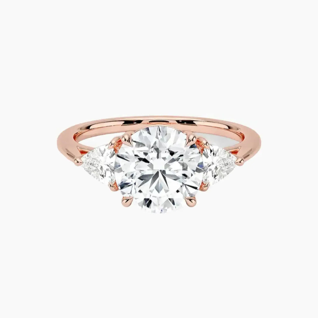 Elowen Round Three Stone 2.5 Carat Lab Grown Diamond Engagement Ring in 14K Yellow Gold