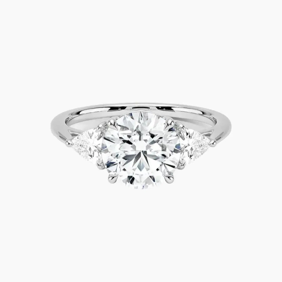 Elowen Round Three Stone 2 Carat Lab Grown Diamond Engagement Ring in 14K Yellow Gold