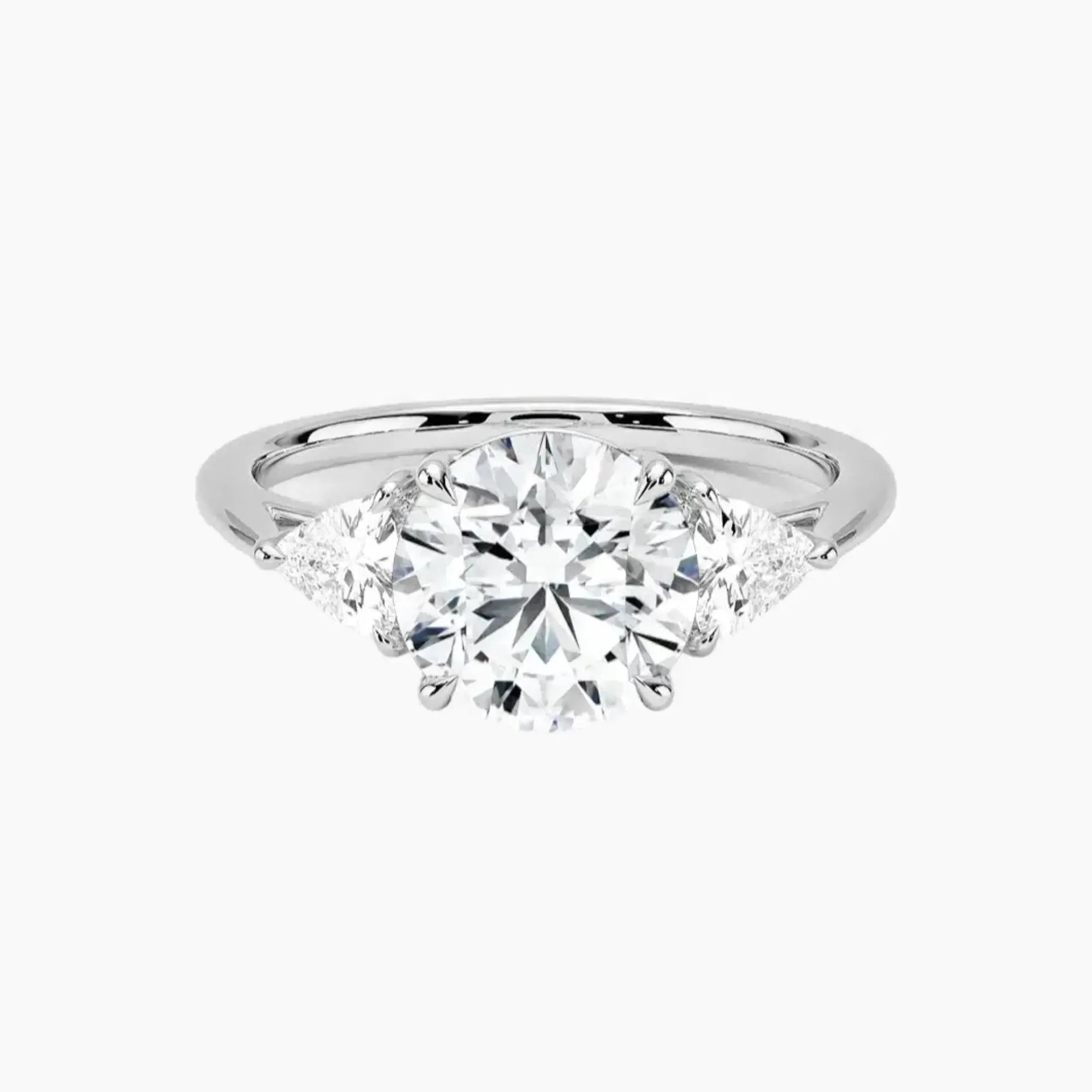 Elowen Round Three Stone 2.5 Carat Lab Grown Diamond Engagement Ring in 14K Yellow Gold