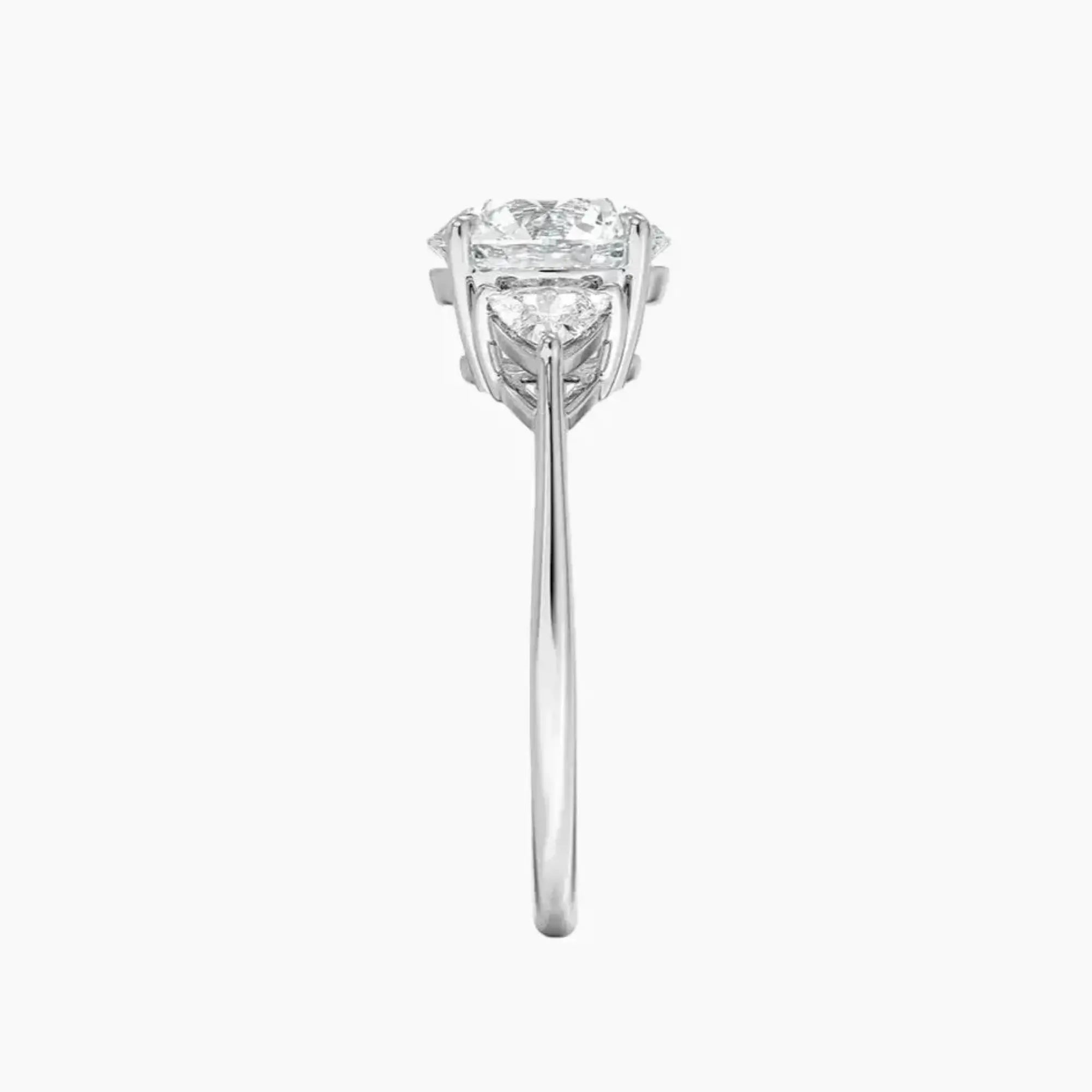 Elowen Round Three Stone 2.5 Carat Lab Grown Diamond Engagement Ring in 18K Rose Gold
