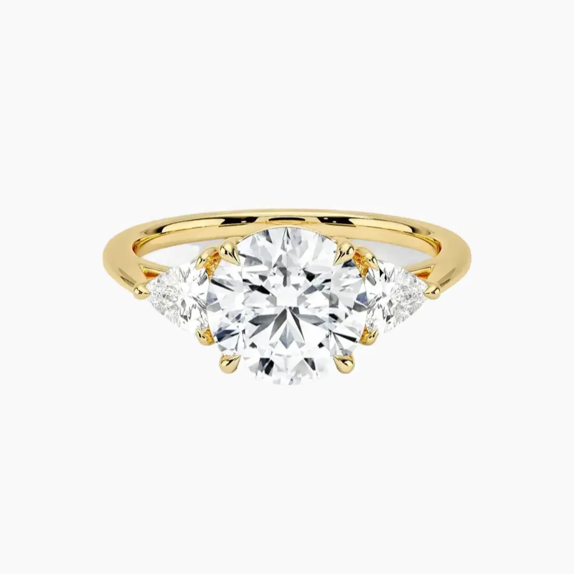 Elowen Round Three Stone 2.5 Carat Lab Grown Diamond Engagement Ring in 18K Rose Gold