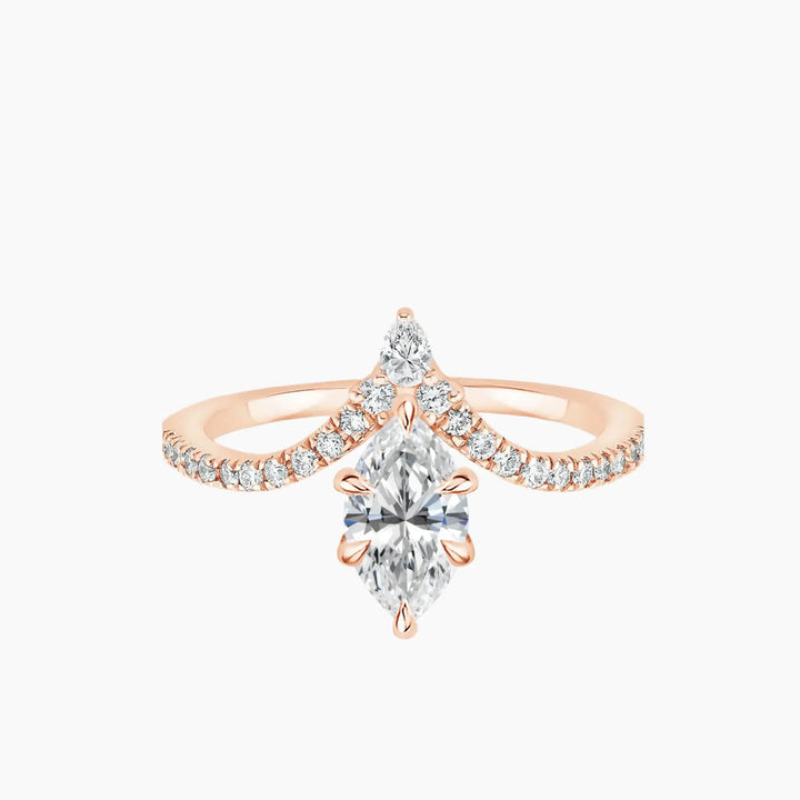 Esme Marquise Designer 3 Carat Lab Grown Diamond Engagement Ring in 14K Rose Gold