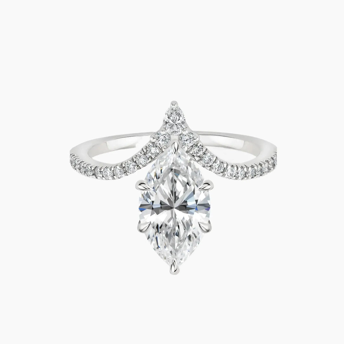 Esme Marquise Designer 2.5 Carat Lab Grown Diamond Engagement Ring in 18K Rose Gold