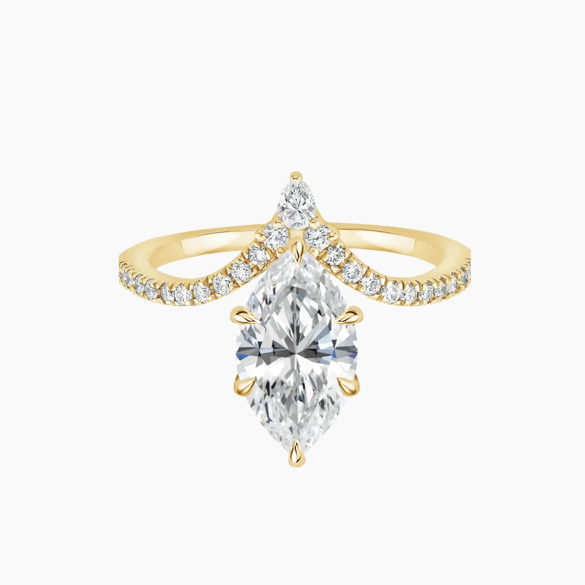 Esme Marquise Designer 2.5 Carat Lab Grown Diamond Engagement Ring in 14K White Gold