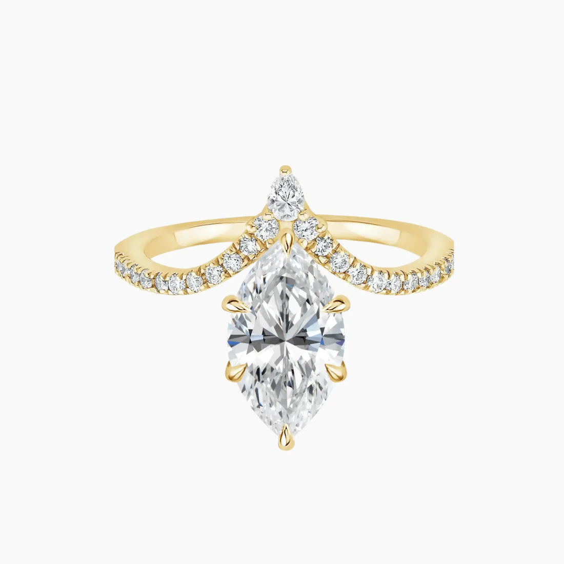 Esme Marquise Designer 2.5 Carat Lab Grown Diamond Engagement Ring in 18K Rose Gold