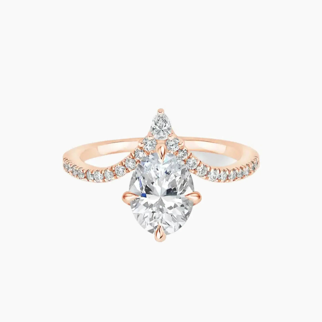 Esme Oval Designer 1 Carat Lab Grown Diamond Engagement Ring in 18K Yellow Gold