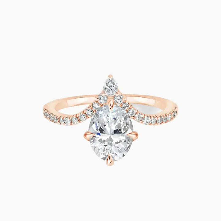Esme Oval Designer 2.5 Carat Lab Grown Diamond Engagement Ring in 18K White Gold