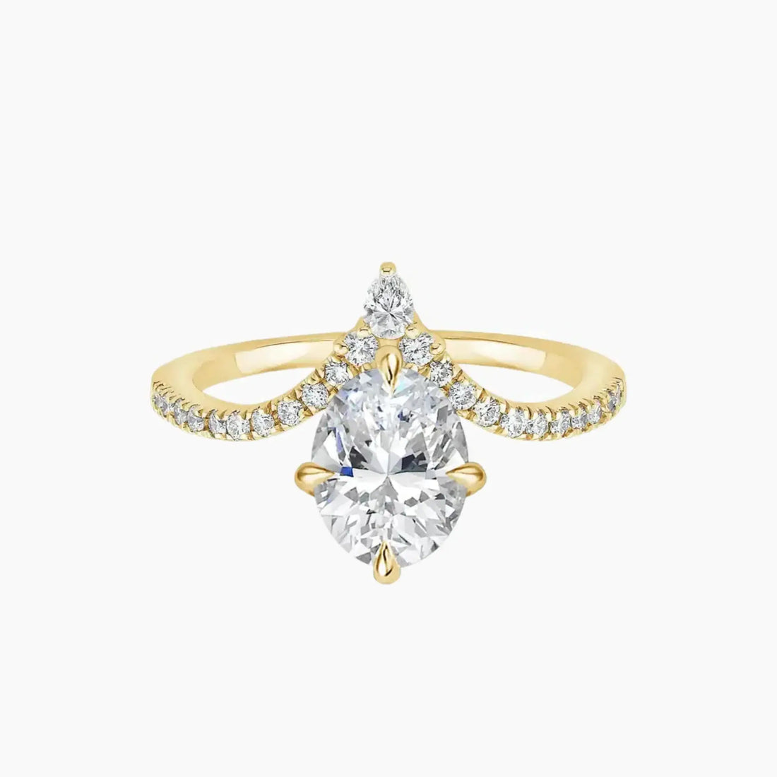 Esme Oval Designer 1.5 Carat Lab Grown Diamond Engagement Ring in 14K White Gold