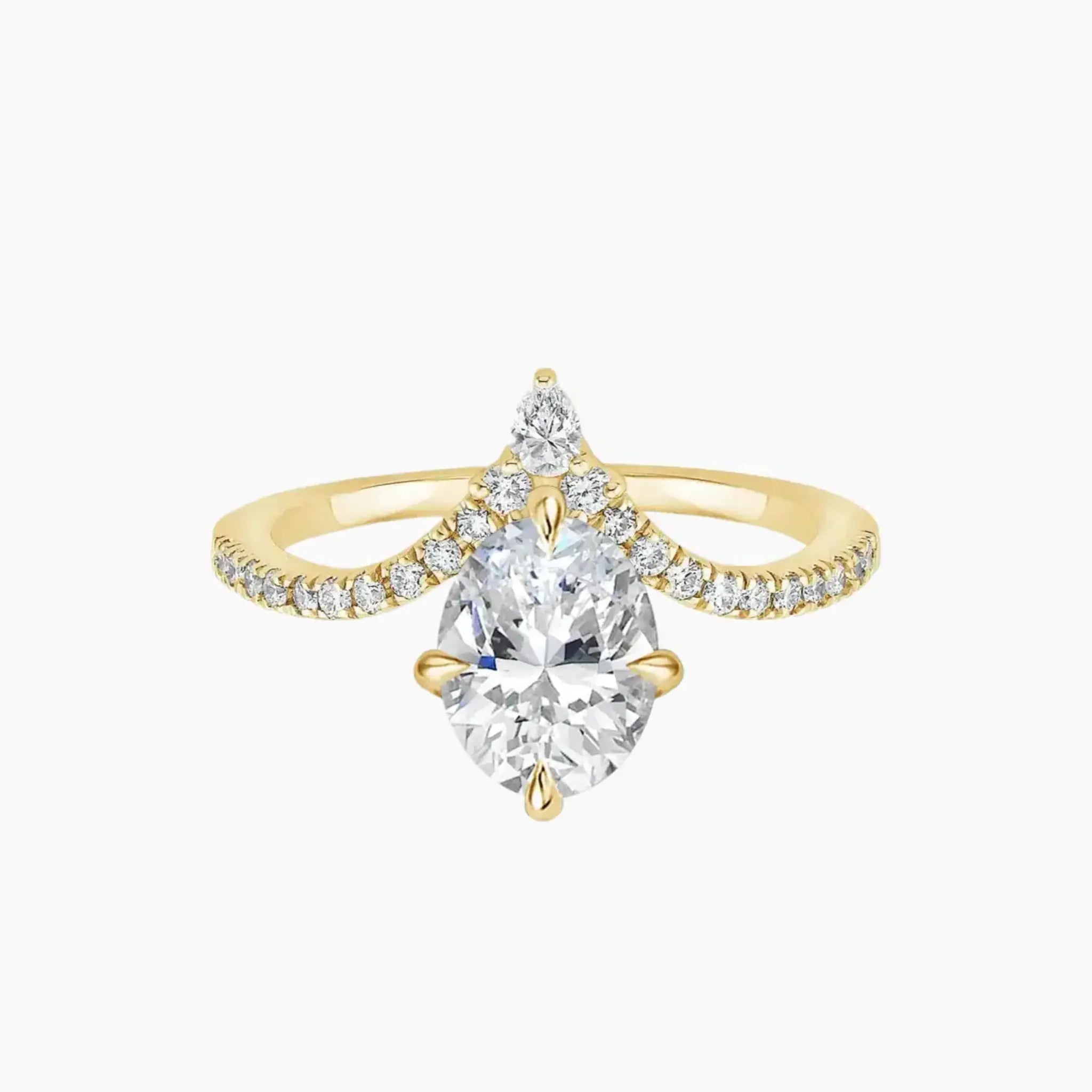 Esme Oval Designer 2.5 Carat Lab Grown Diamond Engagement Ring in 14K White Gold