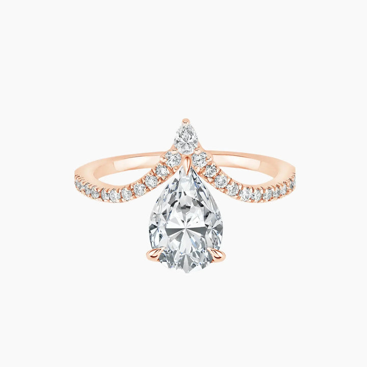 Esme Pear Designer 1.5 Carat Lab Grown Diamond Engagement Ring in 18K White Gold