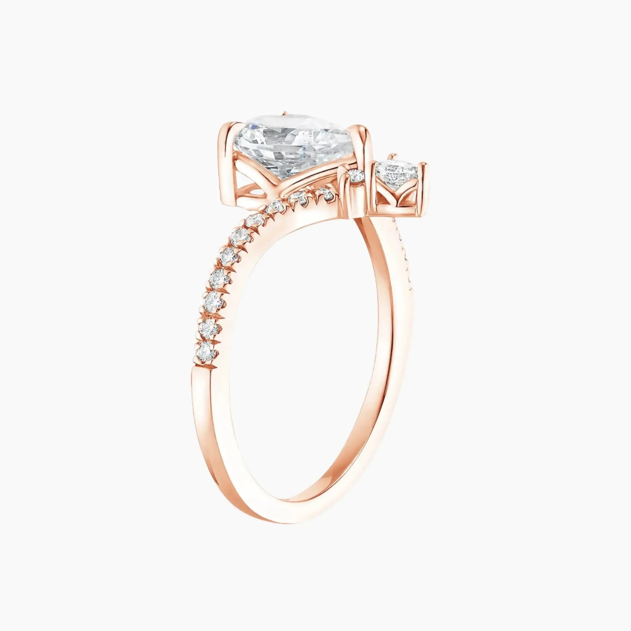 Esme Pear Designer 2.5 Carat Lab Grown Diamond Engagement Ring in 18K Yellow Gold