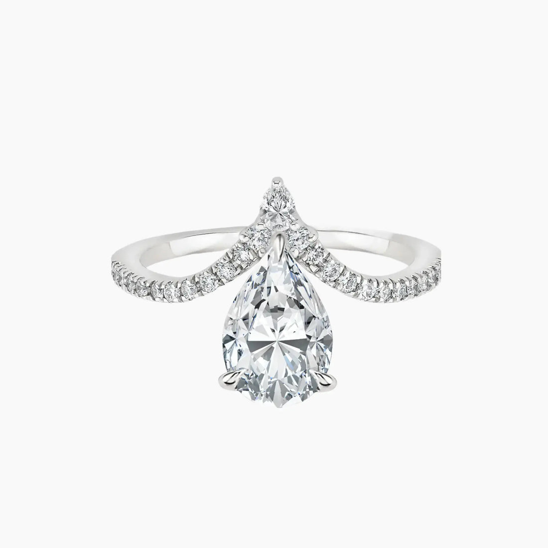Esme Pear Designer 2.5 Carat Lab Grown Diamond Engagement Ring in 14K Rose Gold