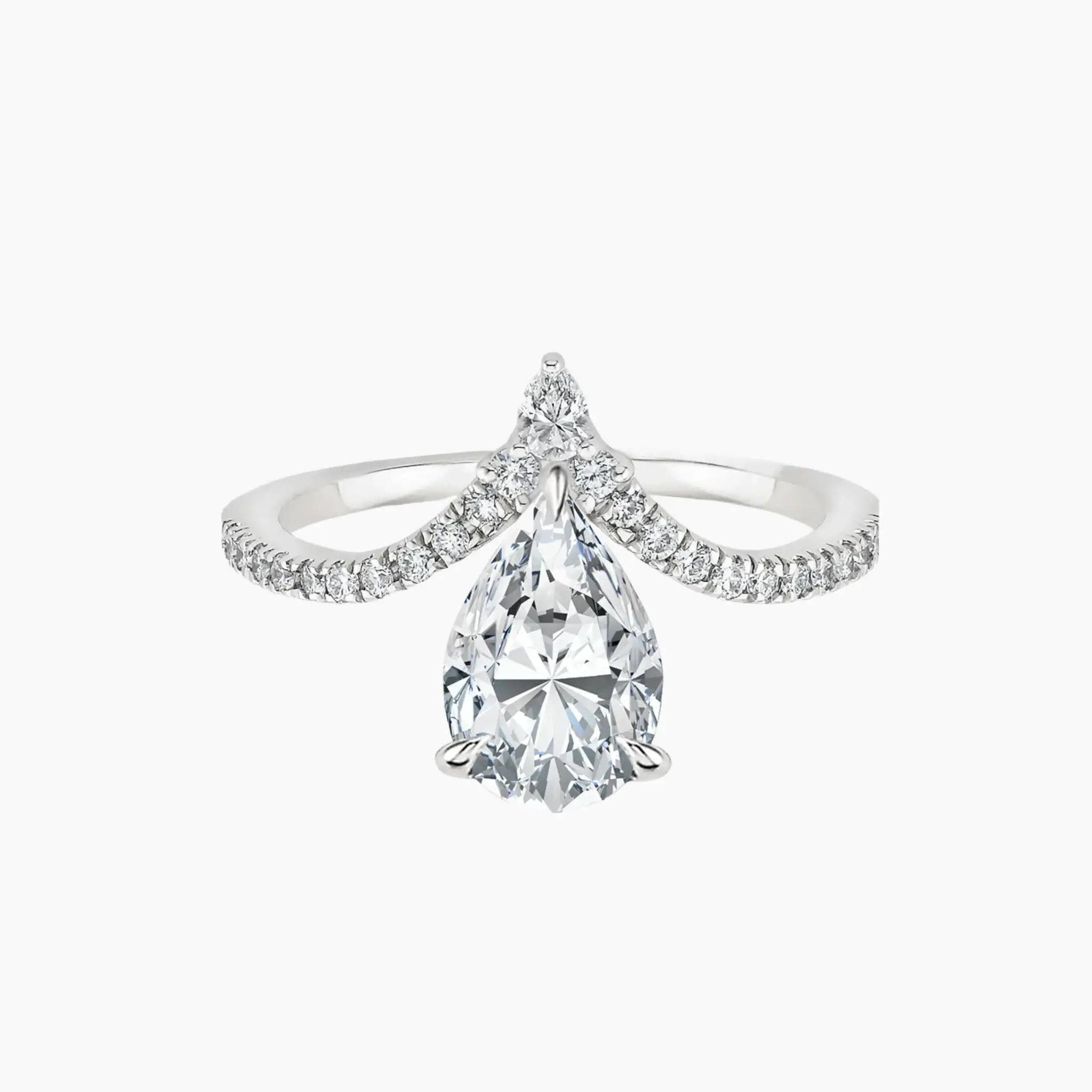 Esme Pear Designer 2.5 Carat Lab Grown Diamond Engagement Ring in 14K Yellow Gold