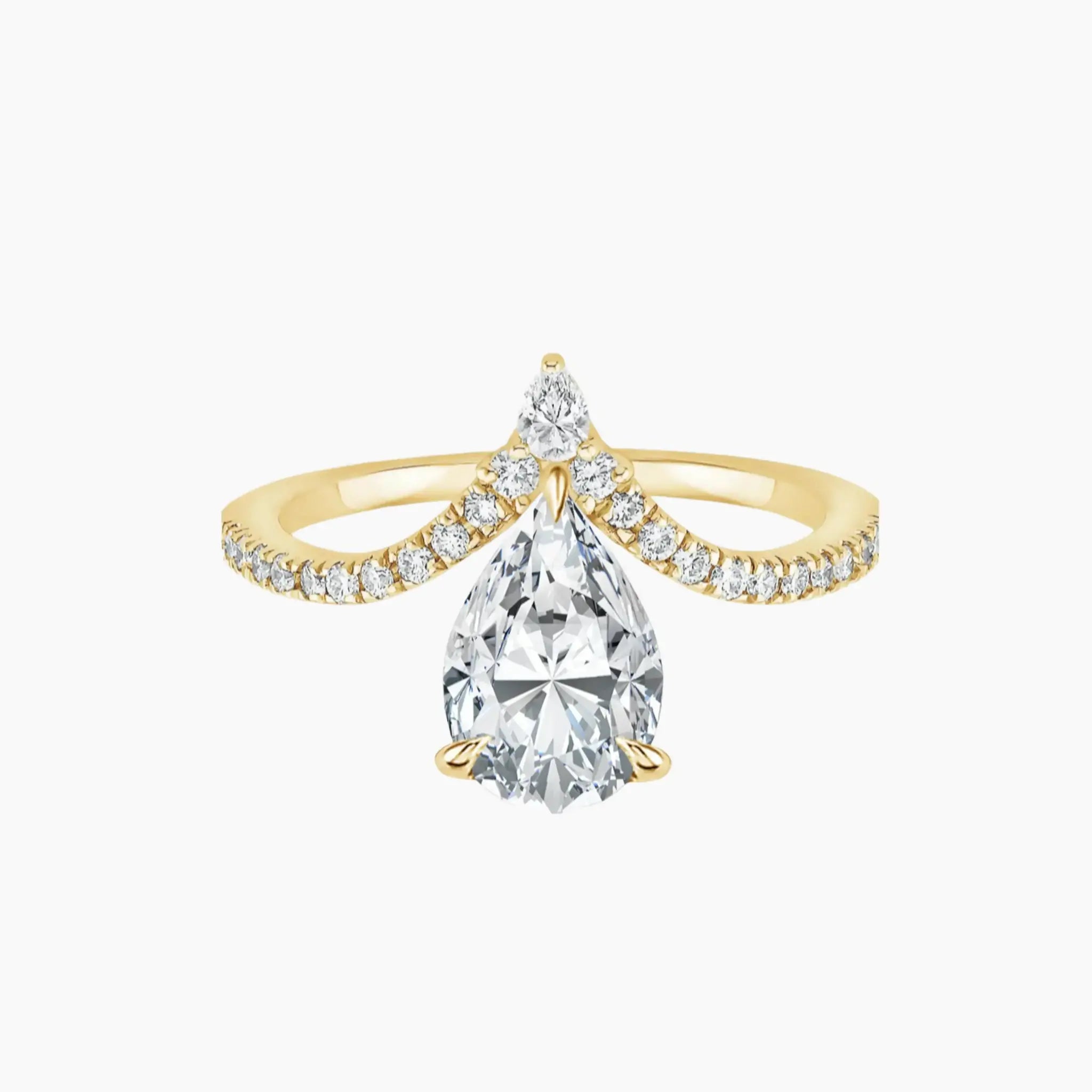 Esme Pear Designer 1.5 Carat Lab Grown Diamond Engagement Ring in 14K Rose Gold