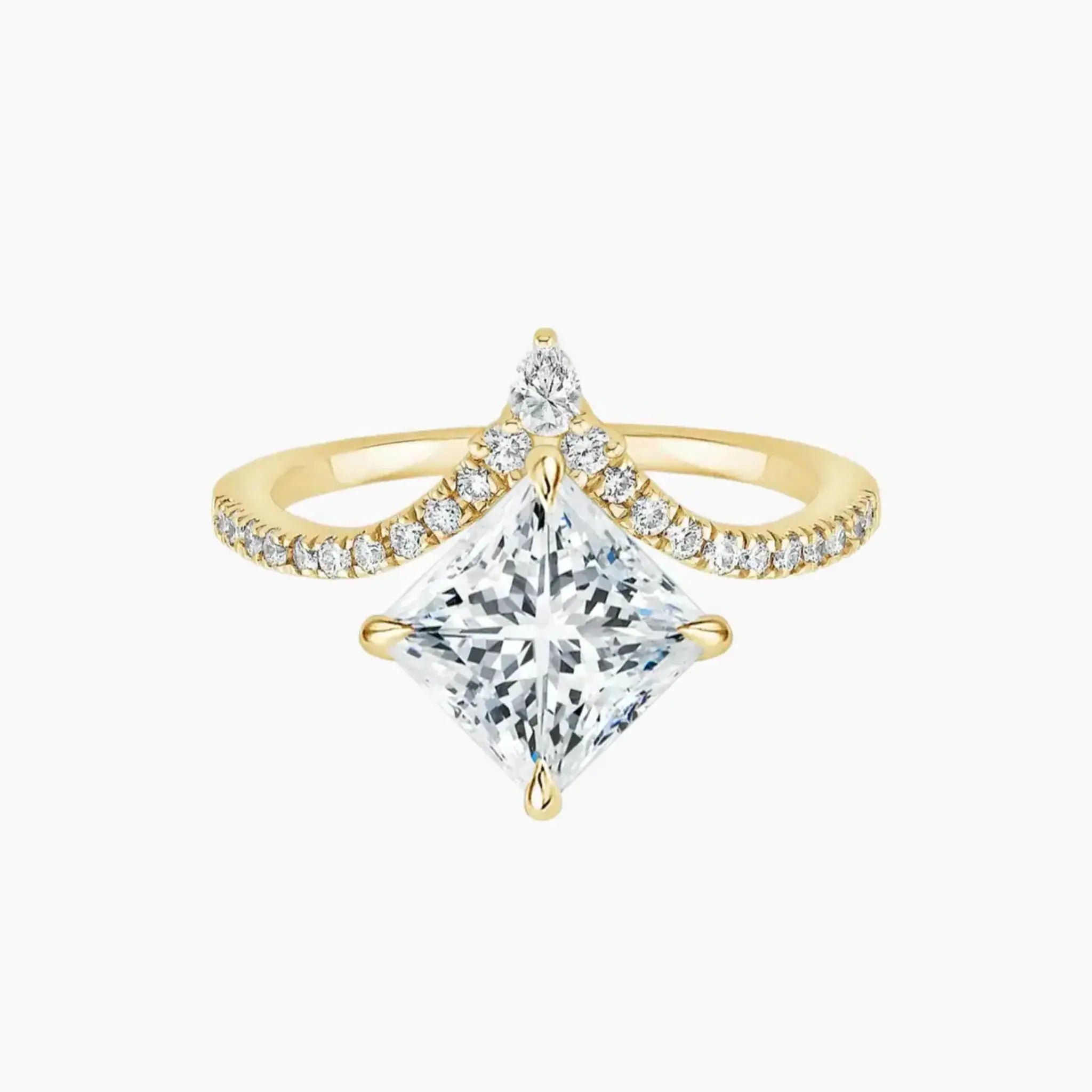 Esme Princess Designer Diamond Ring Setting in 18K White Gold