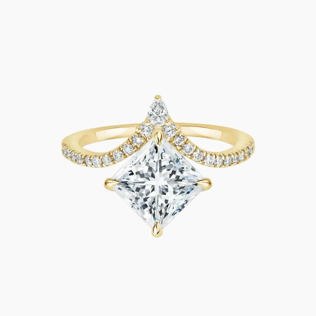 Esme Princess Designer 2 Carat Lab Grown Diamond Engagement Ring in 14K White Gold