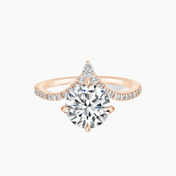 Esme Round Designer 2.5 Carat Lab Grown Diamond Engagement Ring in 18K White Gold