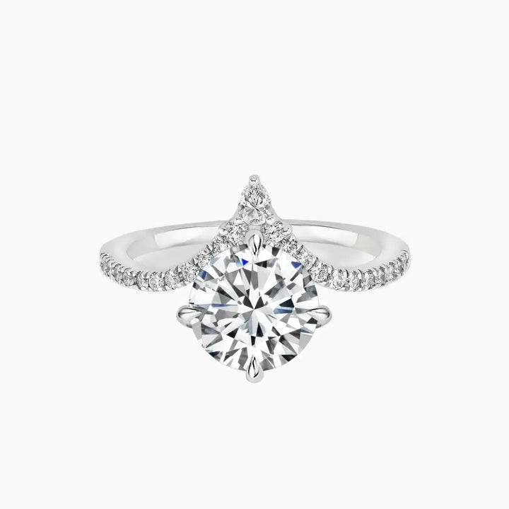 Esme Round Designer 1.5 Carat Lab Grown Diamond Engagement Ring in 18K White Gold
