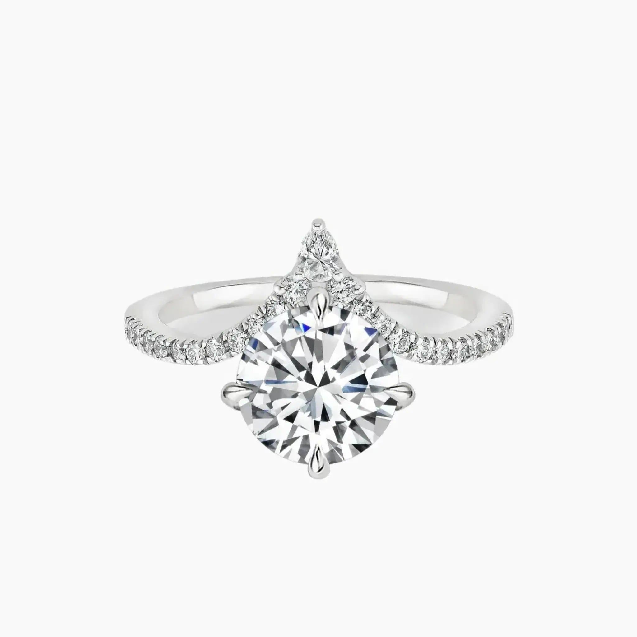 Esme Round Designer 3 Carat Lab Grown Diamond Engagement Ring in 18K Yellow Gold