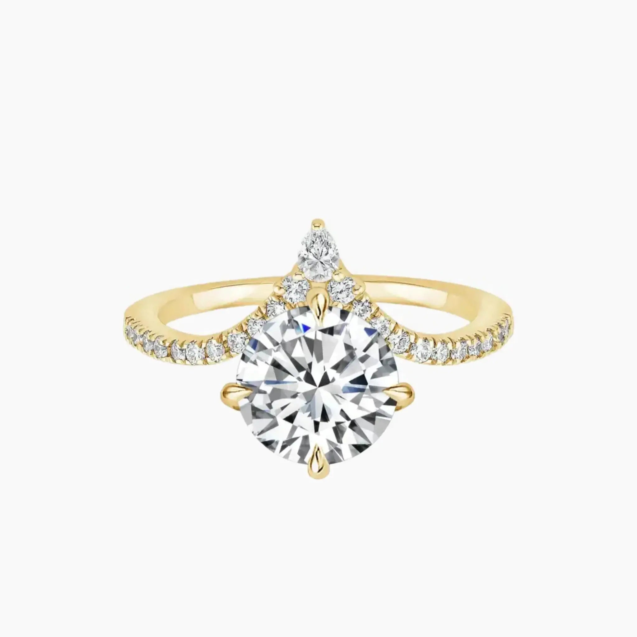Esme Round Designer 2 Carat Lab Grown Diamond Engagement Ring in 18K White Gold