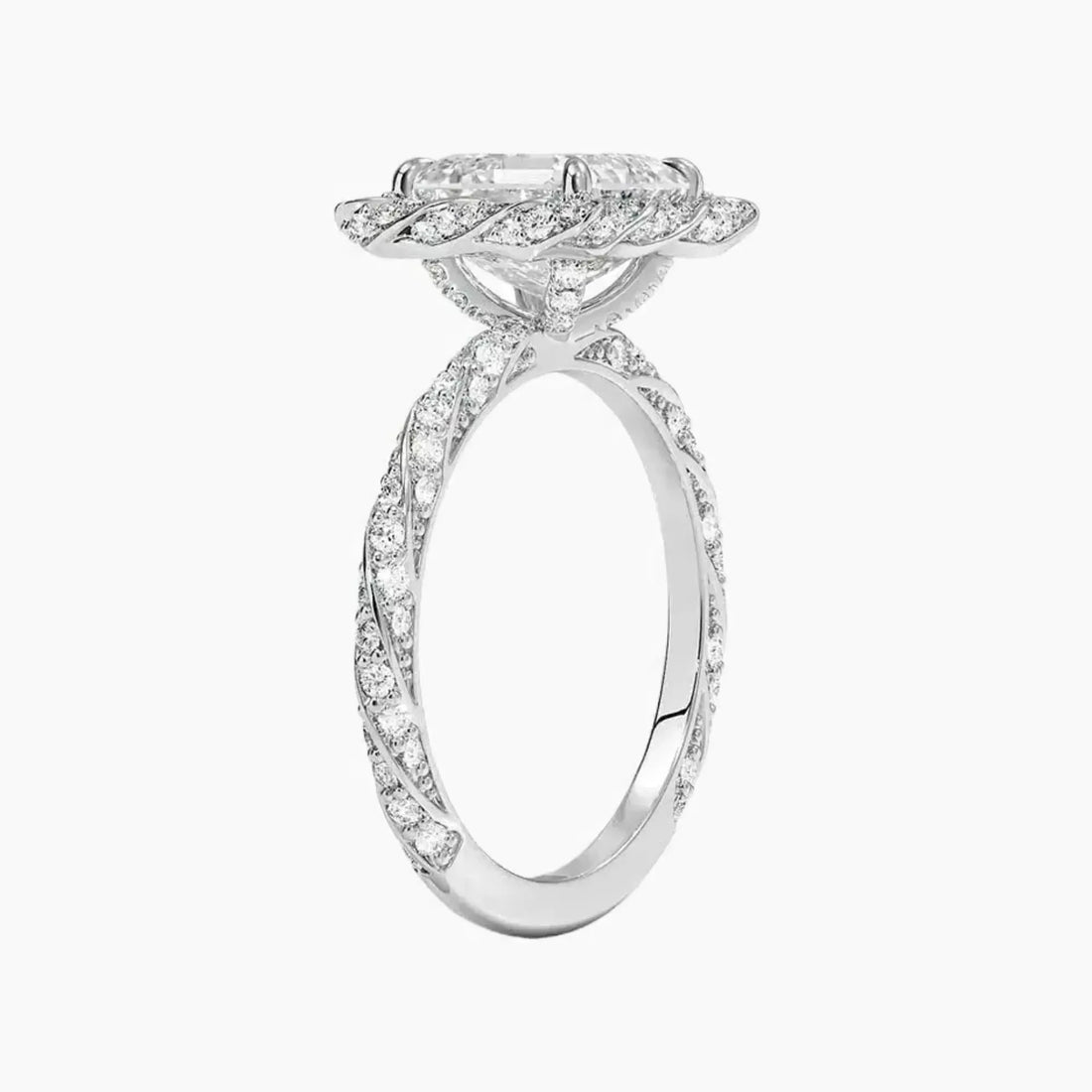 Eliana Asscher Designer 1.5 Carat Lab Grown Diamond Engagement Ring in 18K Yellow Gold