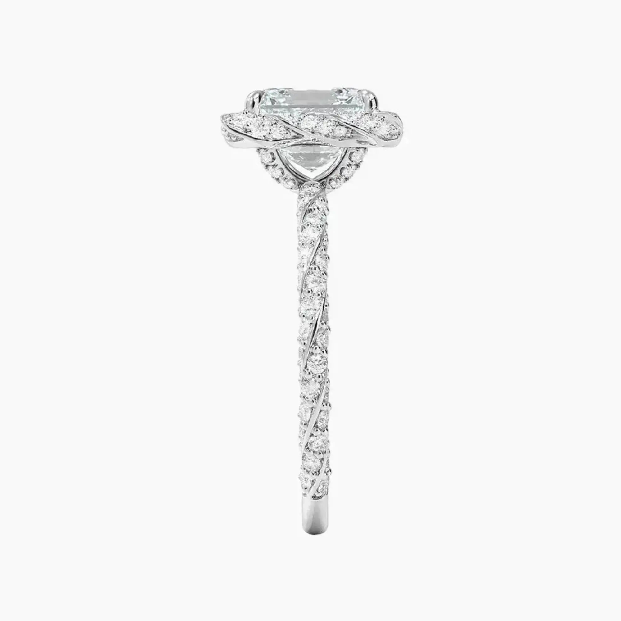 Eliana Asscher Designer 2 Carat Lab Grown Diamond Engagement Ring in 18K Yellow Gold