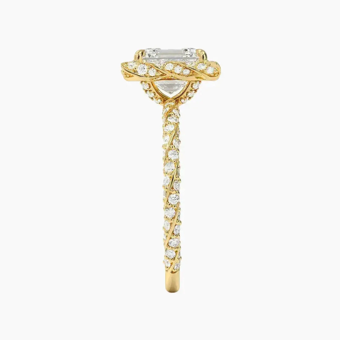 Eliana Asscher Designer Diamond Ring Setting in 18K White Gold