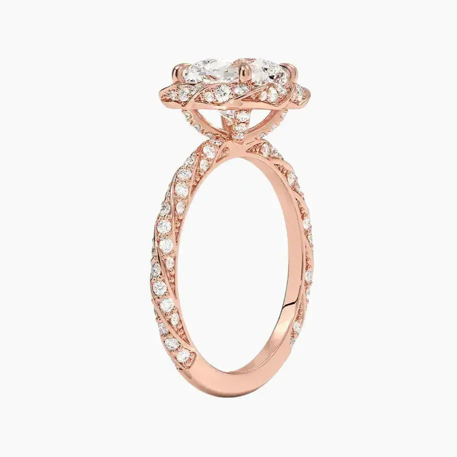 Eliana Cushion Designer 1.5 Carat Lab Grown Diamond Engagement Ring in 14K Rose Gold