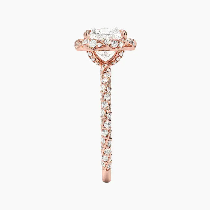 Eliana Cushion Designer 1 Carat Lab Grown Diamond Engagement Ring in 14K White Gold