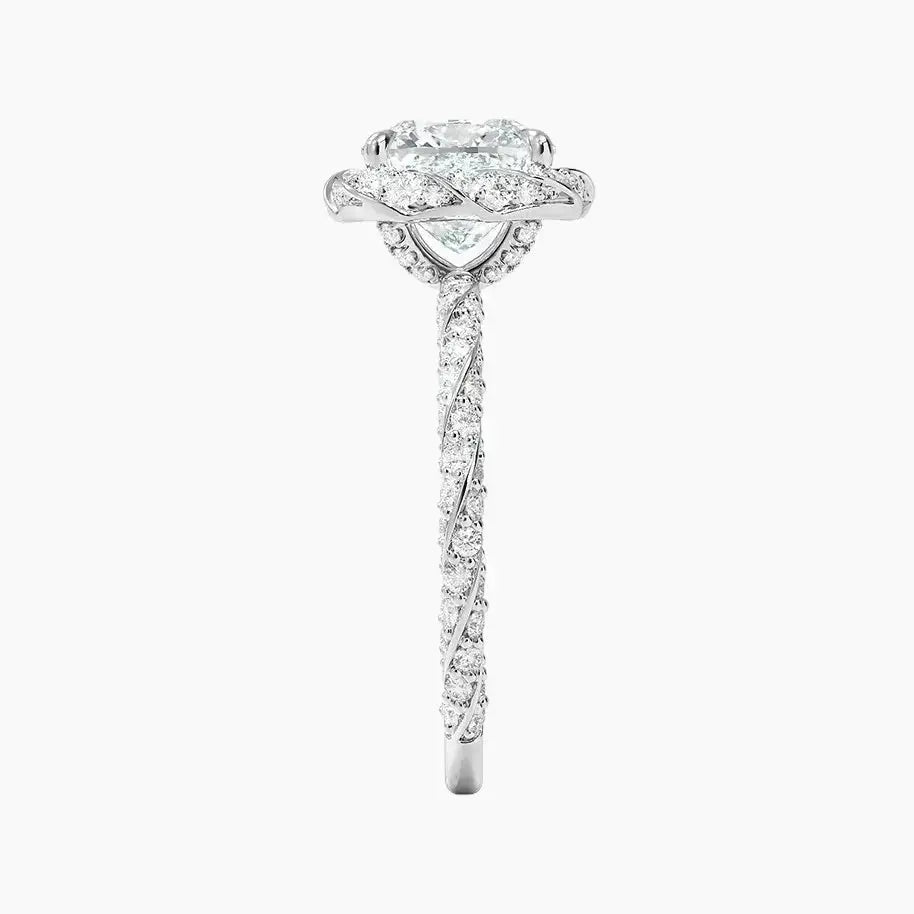 Eliana Cushion Designer 1 Carat Lab Grown Diamond Engagement Ring in 18K Yellow Gold