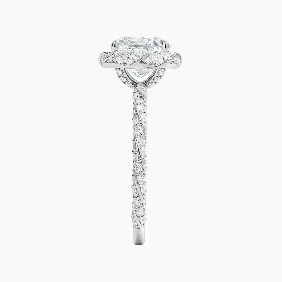 Eliana Cushion Designer 2.5 Carat Lab Grown Diamond Engagement Ring in 18K Rose Gold