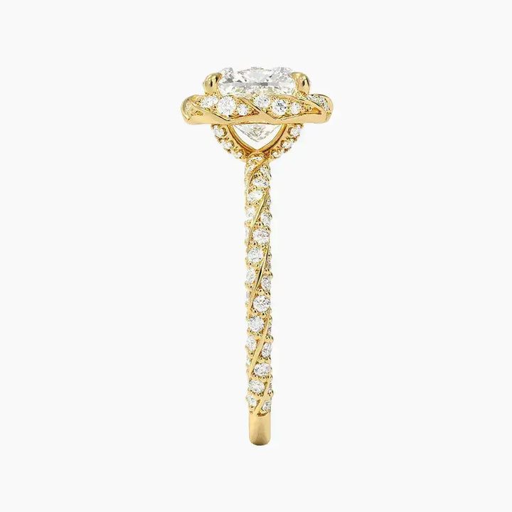Eliana Cushion Designer 2 Carat Lab Grown Diamond Engagement Ring in 14K Rose Gold