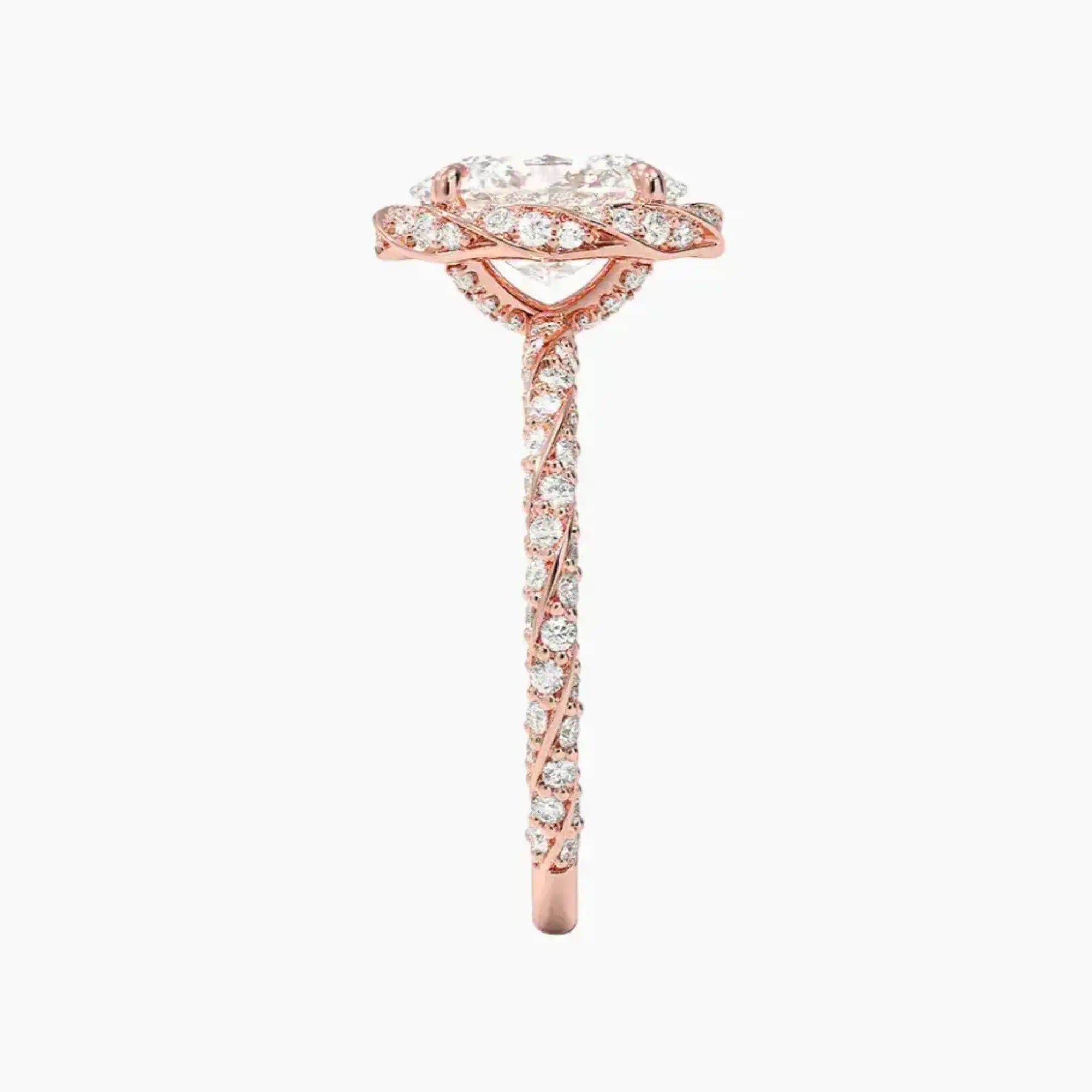 Eliana Oval Designer Diamond Ring Setting in 14K Yellow Gold