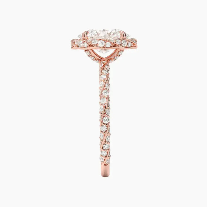 Eliana Oval Designer 2 Carat Lab Grown Diamond Engagement Ring in 14K White Gold