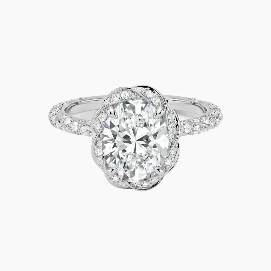 Eliana Oval Designer Diamond Ring Setting in 14K Yellow Gold