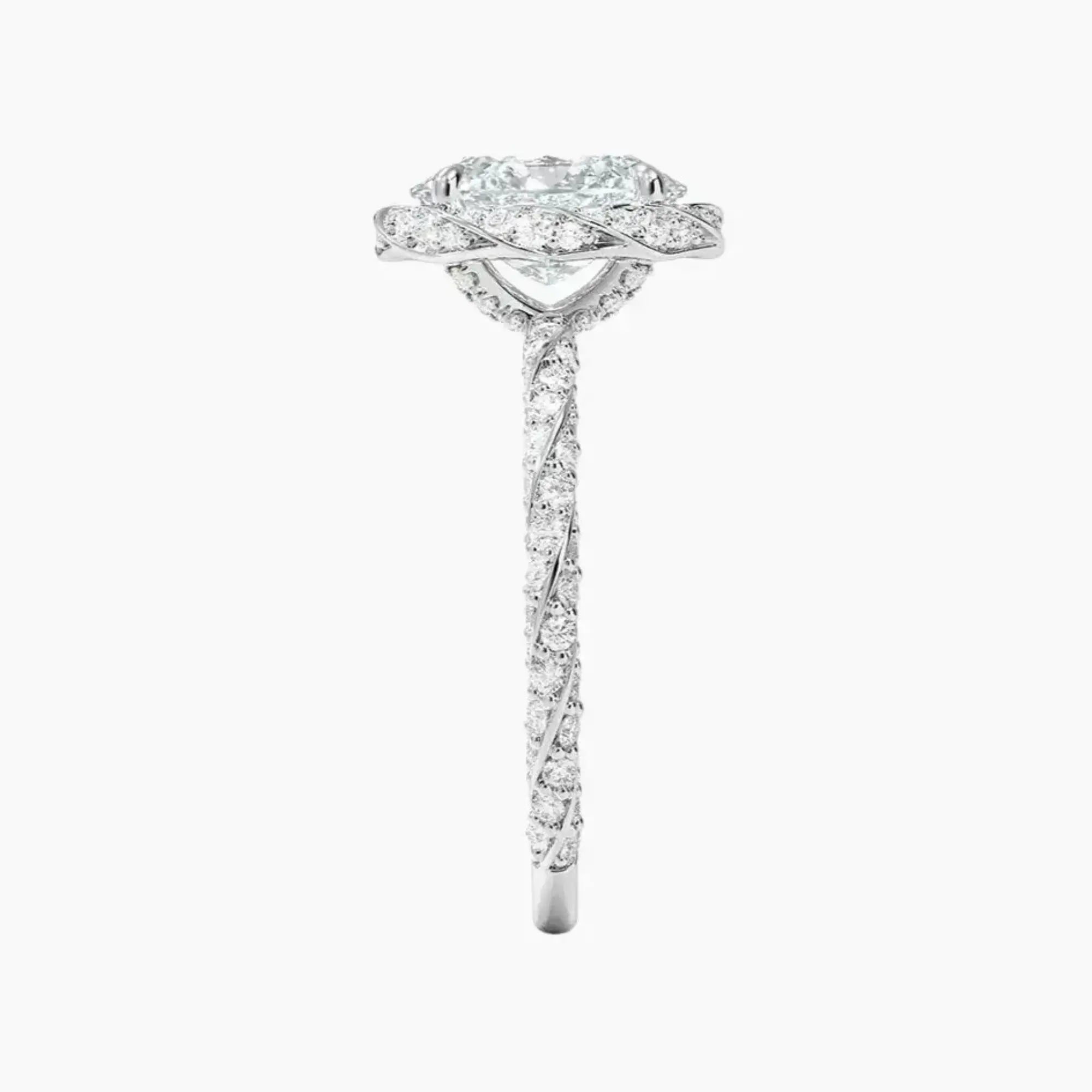 Eliana Oval Designer Diamond Ring Setting in 14K White Gold