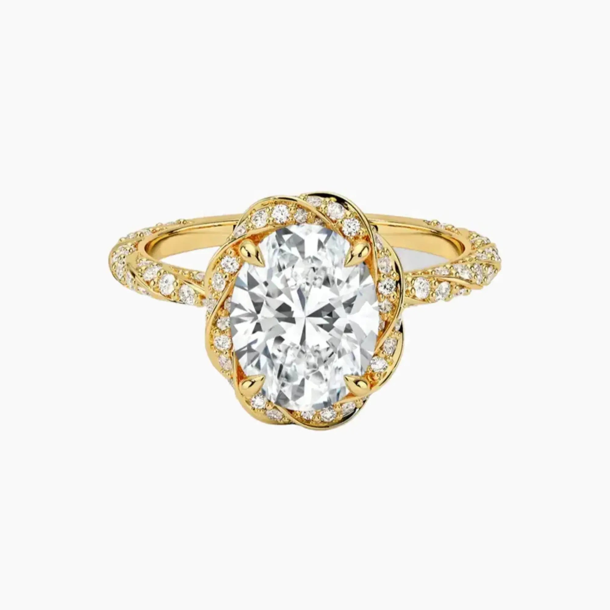 Eliana Oval Designer Diamond Ring Setting in 18K White Gold