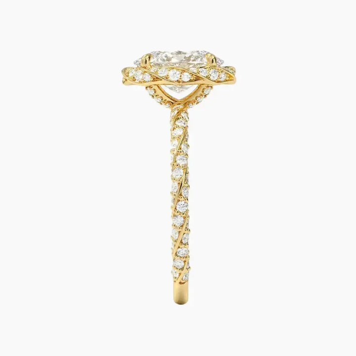 Eliana Oval Designer 1 Carat Lab Grown Diamond Engagement Ring in 18K Rose Gold