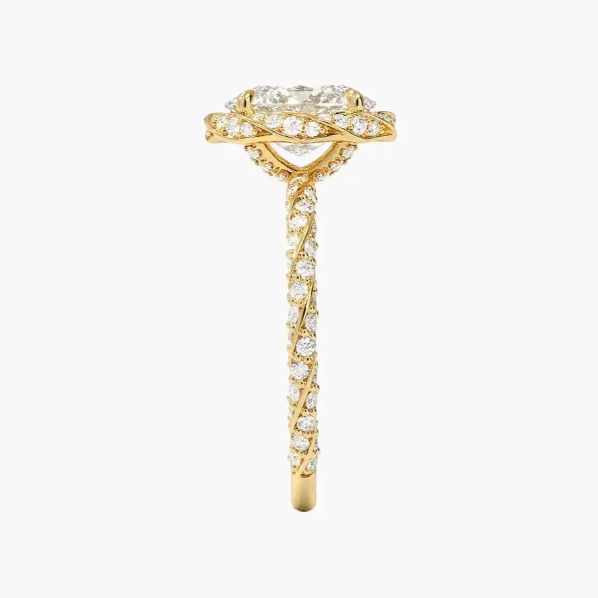 Eliana Oval Designer 2.5 Carat Lab Grown Diamond Engagement Ring in 18K White Gold