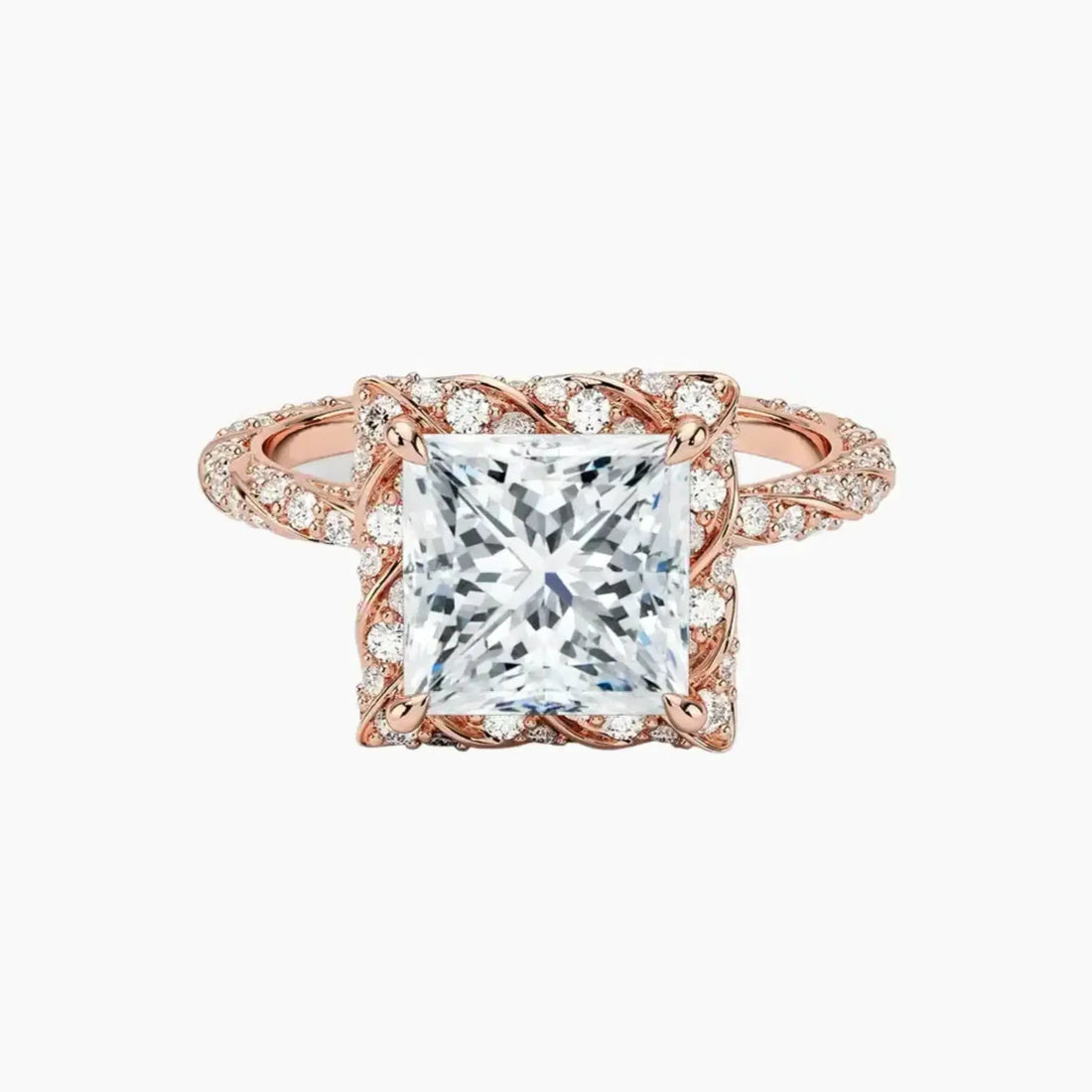 Eliana Princess Designer 1 Carat Lab Grown Diamond Engagement Ring in 14K White Gold