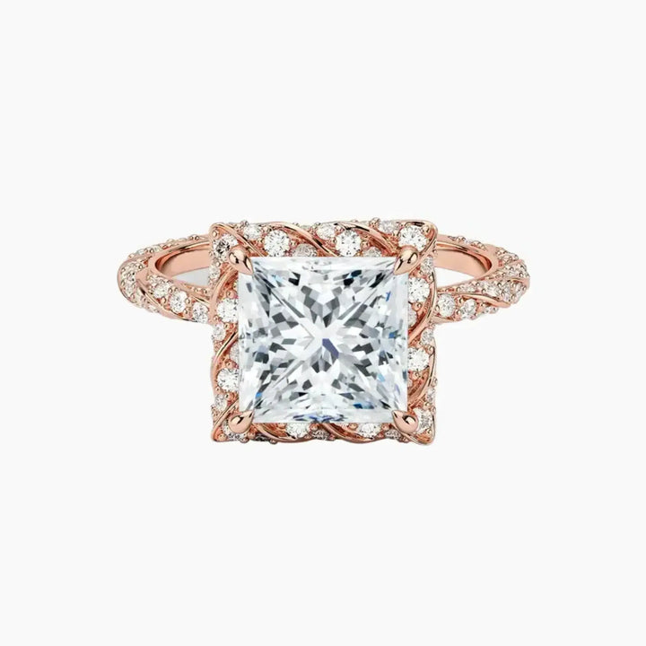 Eliana Princess Designer 2.5 Carat Lab Grown Diamond Engagement Ring in 14K Rose Gold