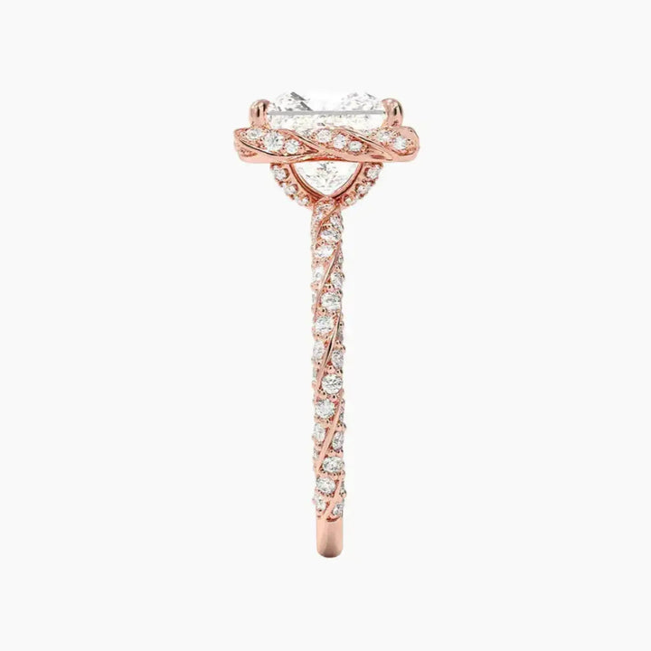 Eliana Princess Designer 3 Carat Lab Grown Diamond Engagement Ring in 14K White Gold