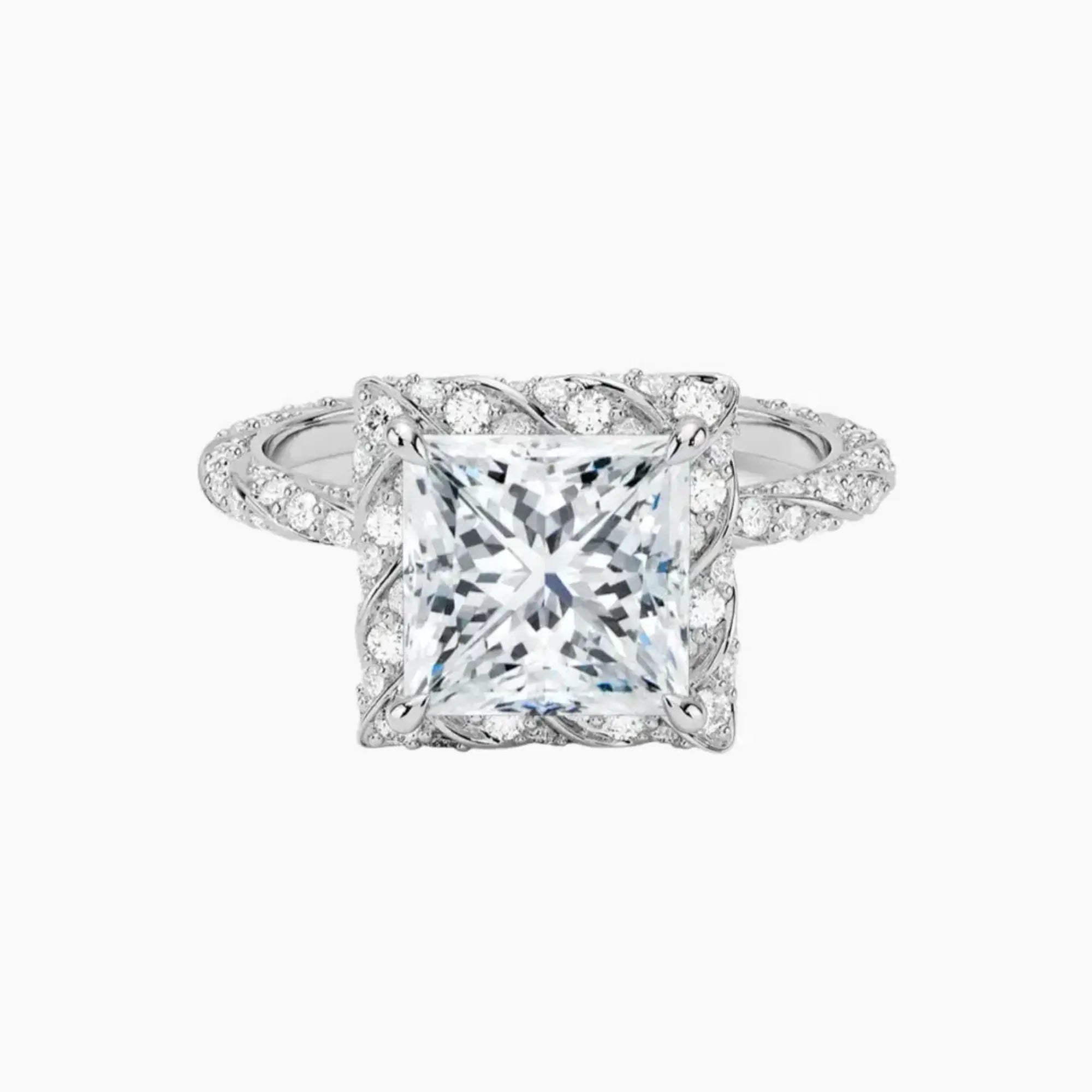Eliana Princess Designer Diamond Ring Setting in 14K Rose Gold