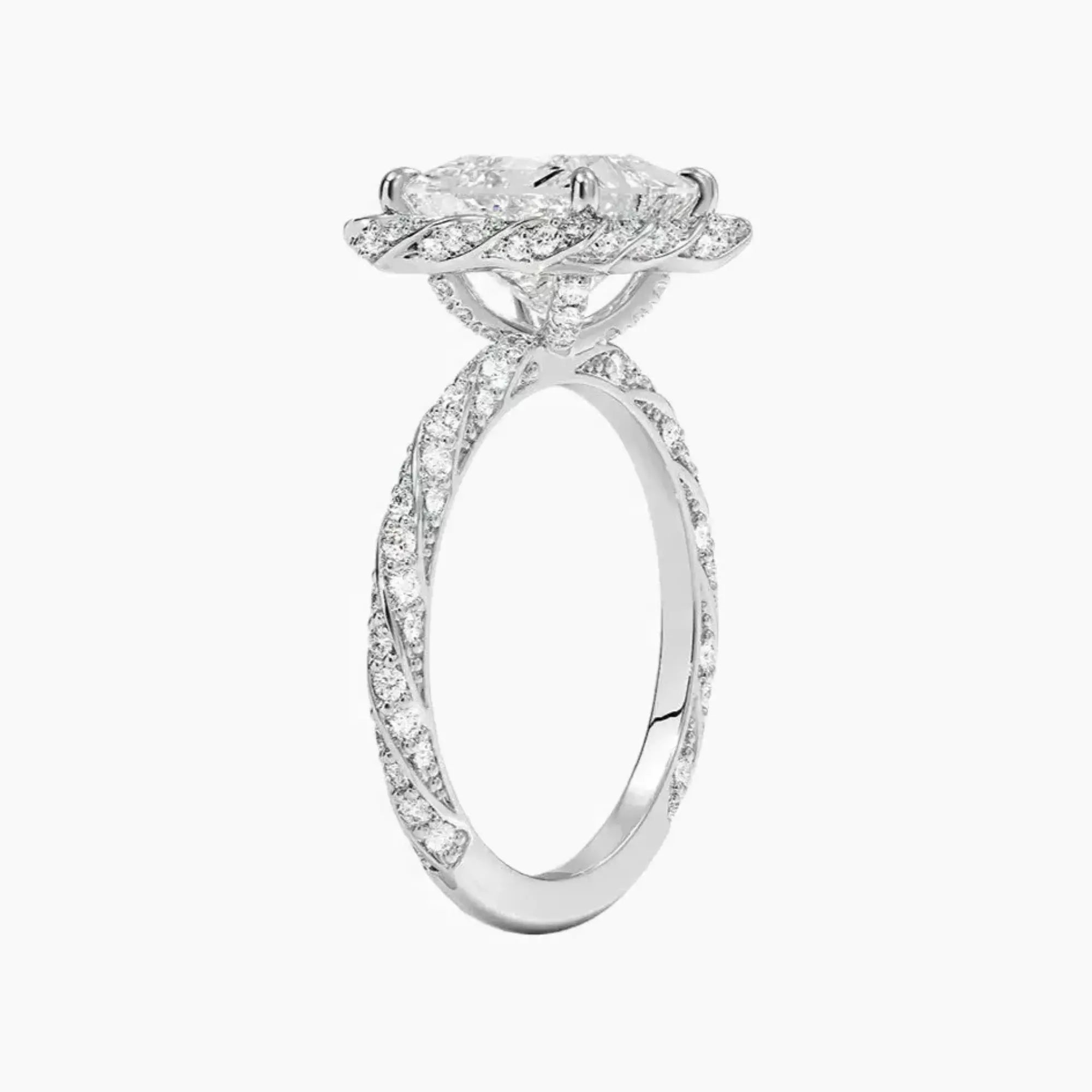 Eliana Princess Designer 2.5 Carat Lab Grown Diamond Engagement Ring in 18K Rose Gold