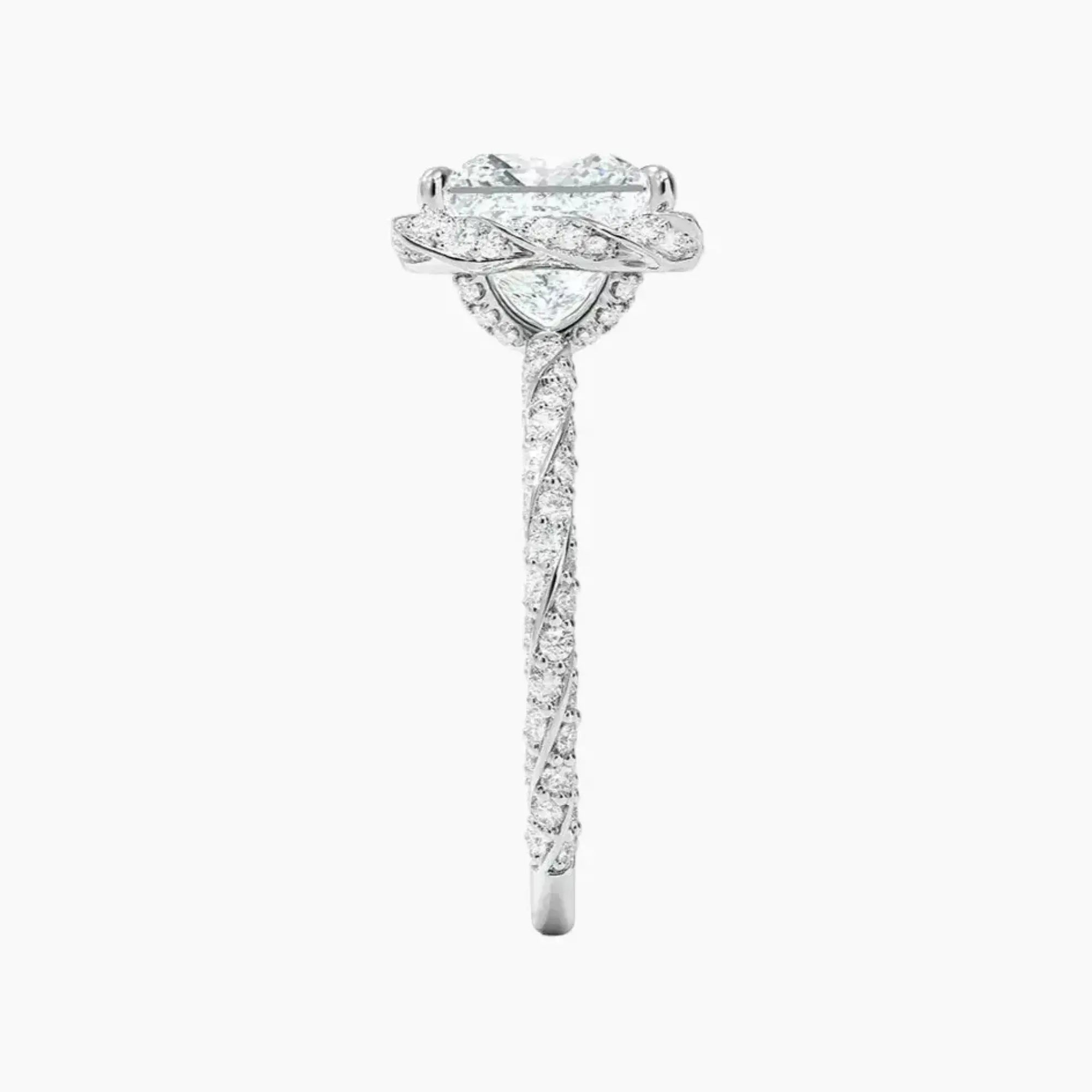 Eliana Princess Designer Diamond Ring Setting in 14K White Gold
