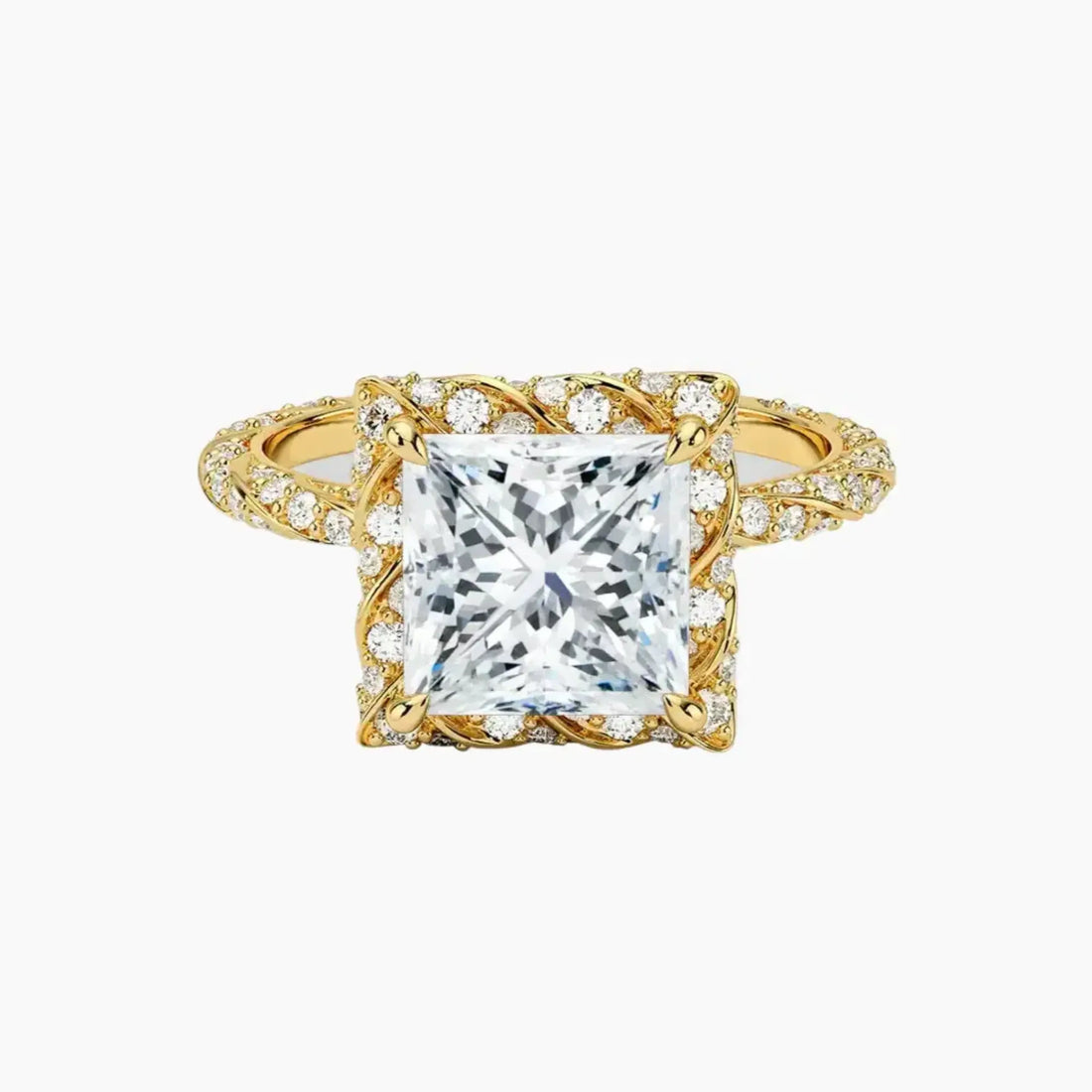 Eliana Princess Designer 2.5 Carat Lab Grown Diamond Engagement Ring in 18K Rose Gold