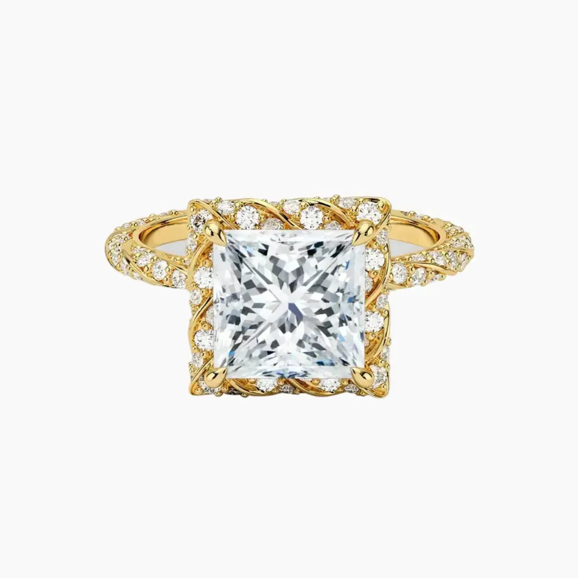 Eliana Princess Designer 2 Carat Lab Grown Diamond Engagement Ring in 14K Rose Gold