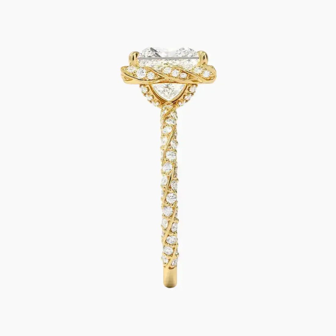 Eliana Princess Designer Diamond Ring Setting in 14K Rose Gold