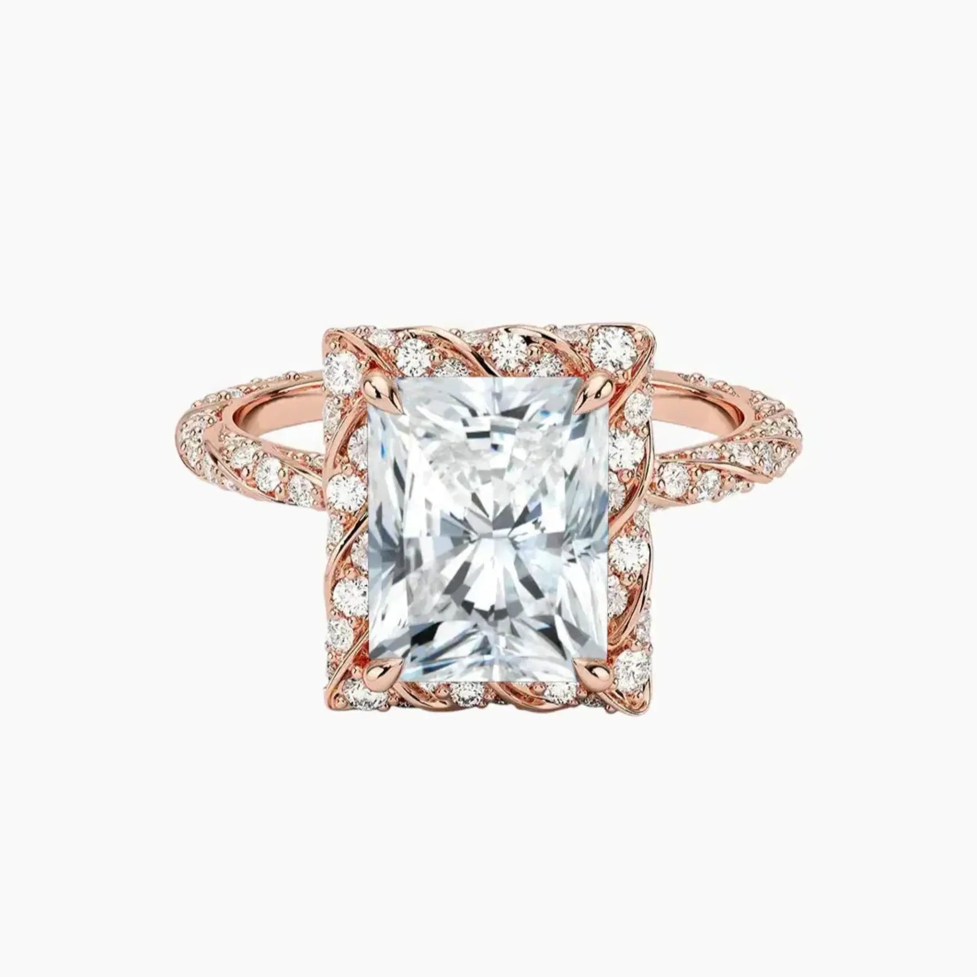 Eliana Radiant Designer Diamond Ring Setting in 18K White Gold