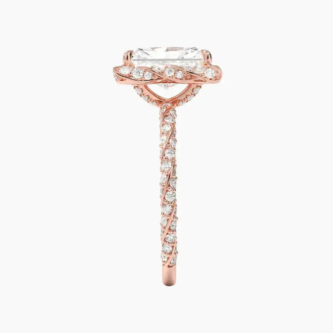 Eliana Radiant Designer 2 Carat Lab Grown Diamond Engagement Ring in 18K White Gold